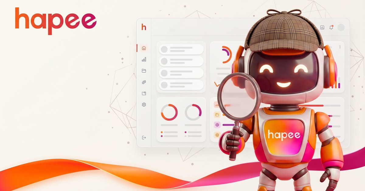 Robot Hapi mostrando un cuadro comparativo de competidores · Radar de Competencia